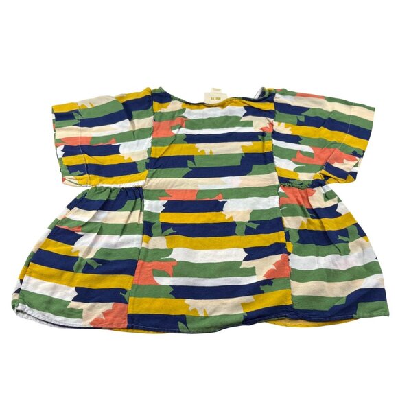 Maeve Anthropologie Colorful XS Viscose Striped Pattern Short Sleeve Top - Picture 5 of 6